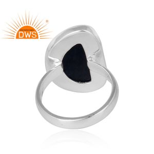 Anillo de Zafiro Azul con Diseño 2020, Anillo de Plata de Ley Sólida India, Joyería de Diseño, Fabricante de Joyas - Product Image 4