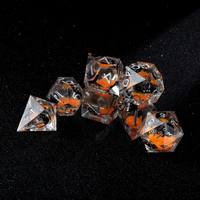 Ensemble de dés en résine liquide artisanale, dés polyédriques iridescentes pour les joueurs de DND