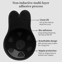 Cache-tétons adhésifs en nylon et élasthanne, imperméables et respirants, en forme d'oreilles de lapin, personnalisés OEM/ODM pour femmes