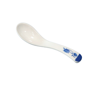 Assiette à dîner et bol à <span class=keywords><strong>nouilles</strong></span> en mélamine de style chinois, motif floral blanc et bleu, format A5, compatible micro-ondes, orchidée classique - Product Image 1
