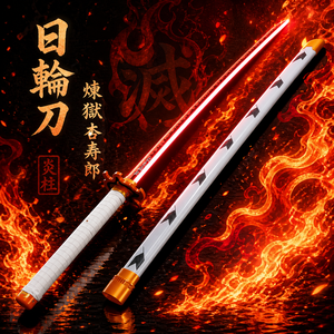 Sabre laser Kyojuro <span class=keywords><strong>Rengoku</strong></span>, épée lumineuse, Katana Nichirin, Kimetsu Yaiba, Sabre des Flammes Hashira, jouet lumineux en alliage d'aluminium, vente en gros - Product Image 1