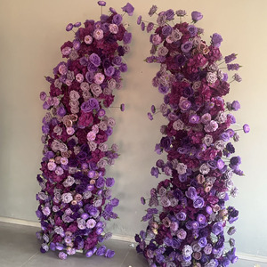 W-UFA004 Arco de Flores Artificiales Verdes al por Mayor, Fondo para Escenario de Boda, Arco de Flores de Seda para Decoración - Product Image 6
