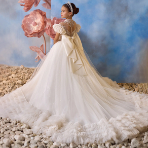 Grandi ragazze treno abbigliamento per bambini ragazza fiore abito di compleanno ragazza festa di nozze abito abito da sposa principessa abito da sposa abito da ballo per i bambini - Product Image 1