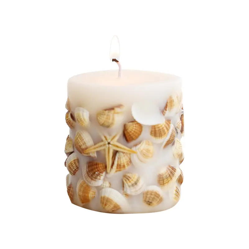 手作りのロマンチックなドライフラワーピラーの香りのキャンドルローズ大豆ワックスウェディングギフト家の装飾
