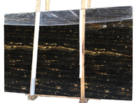Offre Spéciale Dalles de pierre naturelle de marbre noir de Nero Portoro pour des fournisseurs de plancher et de mur