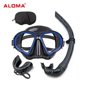 Aloma venda quente mergulho máscara impermeável silicone mergulho máscara freediving óculos e snorkel molhado set