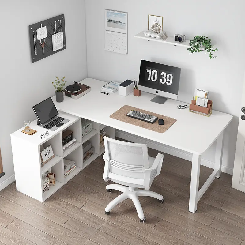 2024 YOUTAI article populaire bureau à domicile blanc simple moderne avec armoire et ensemble de chaises