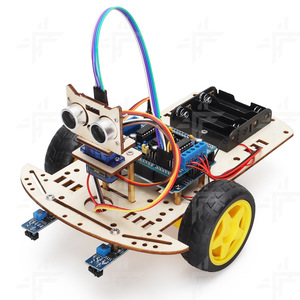 Voiture robot intelligente programmable à deux roues avec évitement d'obstacles par ultrasons, kit de robot voiture à peindre soi-même compatible avec <span class=keywords><strong>Arduino</strong></span> - Product Image 3