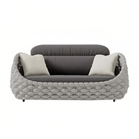Ensemble de canapés d'extérieur en rotin de style nordique de luxe pour le mobilier de jardin des enfants