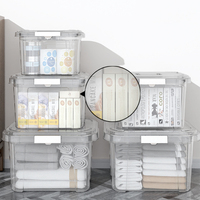 Caja de almacenamiento transparente para el hogar, organizador de ropa grande, caja de juguete para aperitivos, maletero