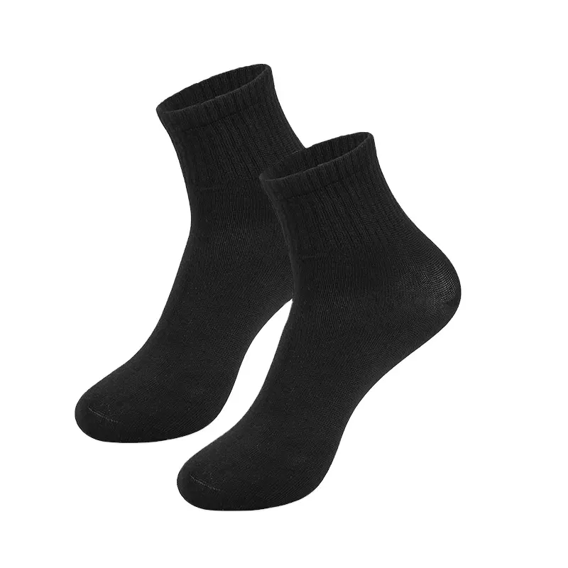 Chaussettes mi-mollet pour hommes chaussettes de sport de couleur unie respirantes et absorbant la transpiration