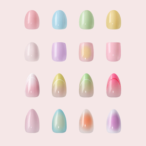 BTArtbox doux Gel XCOAT 3D Floral presse sur les <span class=keywords><strong>ongles</strong></span> en gros court amande fait à la main bleu français pointe <span class=keywords><strong>faux</strong></span> <span class=keywords><strong>ongles</strong></span> - Product Image 1