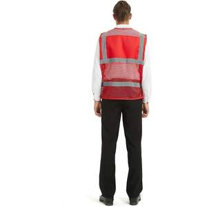 เสื้อกั๊กนิรภัยตาข่ายบางพอดีตัว2025มีกระเป๋าหลายสีสำหรับกิจกรรมของทีม - Product Image 5