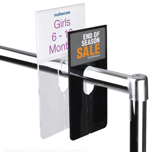 <span class=keywords><strong>Porte</strong></span>-étiquette de prix acrylique diviseurs de support de vêtements glisser sur support graphique de rail - Product Image 5