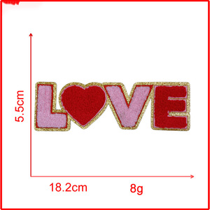 Parches Personalizados para el Día de San Valentín con Bordado de Amor, Ecológicos, de PVC y Hilo de Poliéster, para Coser o Planchar en Gorras, Diseño XOXO, Color Personalizado, para Bolsas - Product Image 4