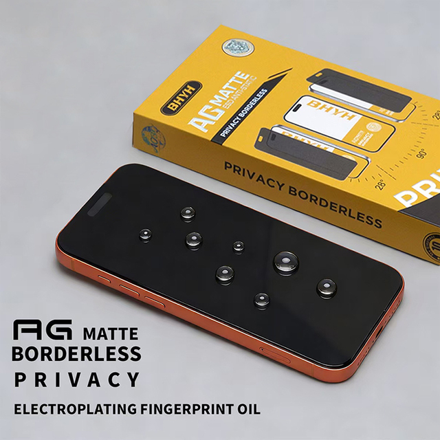 For iPhone 16 pro max Tempered Glass Screen Protector clear 0.4mm Thickness High Aluminum Frosted Frameless privacy Film