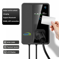 Stasiun pengisian daya EV rumah 7KW baru, dengan kartu kredit tipe 2 colokan 4G/WIFI/Bluetooth 32 a-kotak dinding pengisi daya EV