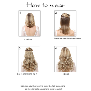 Tổng hợp phần mở rộng tóc Nhà cung cấp Sợi <span class=keywords><strong>5</strong></span> clip trong Ombre liền mạch Clip dài lượn sóng chịu nhiệt phần mở rộng tóc cho phụ nữ - Product Image 4
