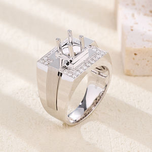 Joyería Artic de Hong Kong, Oro Blanco Sólido de 18K de Alta Calidad para Diamantes Naturales con Corte Brillante de Moda Certificado, Semi-Montura - Product Image 3