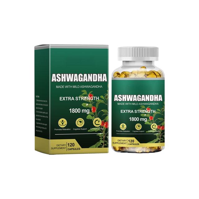 OEM Wholesale Stress Relief & Sleep Aid Ashwagandha Capsules, Energy & Immunity Booster, 120 Caps