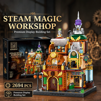 Coffret de Construction Magique à la Vapeur : Briques Modélisées, Jouets Cadeaux Unisexe, 2694 Pièces, Blocs de Construction en Plastique DIY, Kit de Modélisation de Scène Urbaine pour Enfant