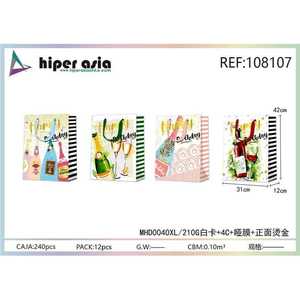 Pacchetto di 12 borse colorate per feste di buon compleanno per feste ed eventi - Product Image 1