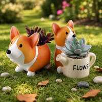 Pot de plantes en résine pour chien, unité de 2 pots de fleurs pour chiens animaux, Adorable dessin animé, jardinière succulente