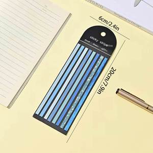 Assorted Multi-Color Long Strip Self-Adhesive Sticky Tabs <b>Memo</b> <b>Pads</b> Set 6 Themed Palettes Hanging Hole Card Packaging Page - Product Image 2