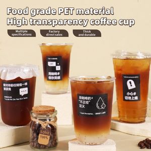 Vasos de Plástico PET con Impresión de Logotipo Personalizado para Café, Café Helado, Té con Leche Boba, Bebidas, Vasos de Plástico Desechables de 32 oz con Tapa - Product Image 3