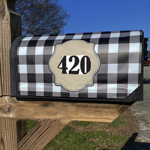 Personalized Mailbox Cover Custom Address Mailbox Cover Decor Monogrammed Buffalo Plaid Mailbox Cover