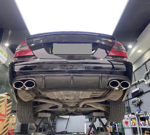 Becquet de pare-chocs arrière en fibre de carbone avec embouts d'échappement pour Benz W211 <span class=keywords><strong>E55</strong></span> AMG Sedan <span class=keywords><strong>2002</strong></span>- 2006 Diffuseur de pare-chocs - Product Image 3