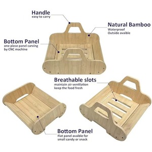 Winning Side Wooden Storage <b>Basket</b> Tiered Fruit Vegetable Holder Kitchen Countertop Multi Layer <b>Bread</b> <b>Basket</b> Natural Wood Color - Product Image 4