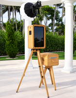 Photomaton de mariage en bois avec support d'imprimante compatible avec DS620/DNP RX1 ; adapté aux iPad et aux appareils photo reflex numériques