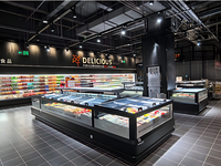 Vitrine Réfrigérée Commerciale Monotempérature à Refroidissement par Air, Grande Capacité, Taille Personnalisée pour la Vente de Produits Frais