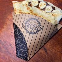 Boîte à crêpes gaufrées personnalisées avec logo imprimé, support en papier, cône, conteneur, emballage pour churros, boîtes en papier kraft recyclables