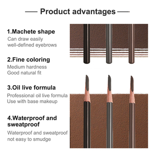 Crayons à sourcils <span class=keywords><strong>gris</strong></span> de marque privée 2022 plus récent bois activé à l'huile avec logo personnalisé 3g stylo de tatouage de <span class=keywords><strong>sourcil</strong></span> étanche en bois - Product Image 4
