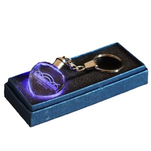 Porte-clés en cristal de verre, quartz clair, lumière LED, cadeau d'affaires portable - Product Image 3