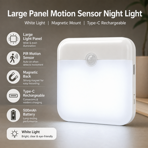 Luz Nocturna Inalámbrica con Sensor de Movimiento, Recargable, LED, para Gabinete, con Montaje Magnético, Carga Tipo-C, OEM, ODM, Iluminación para el Hogar, Venta al Por Mayor - Product Image 3
