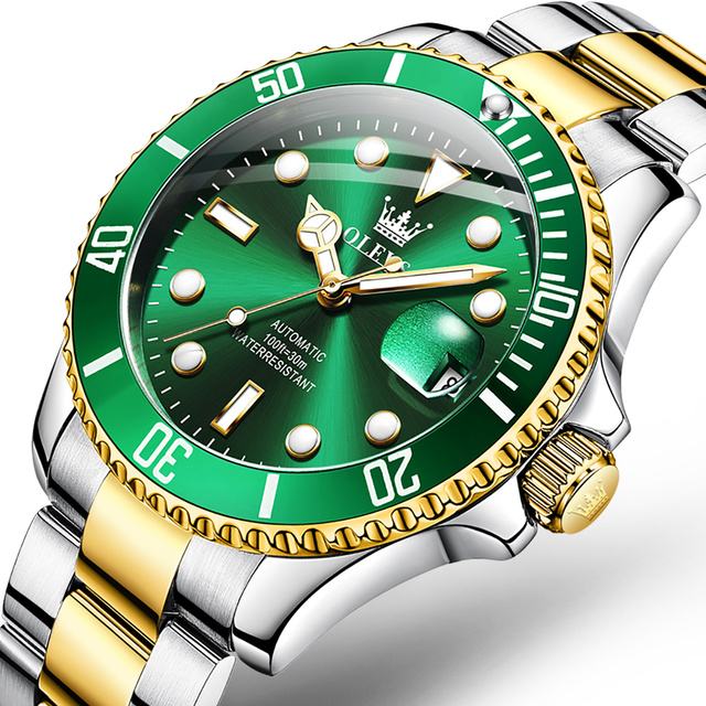OLEVS 6650 Luxury Brand WaterProof Analog Auto Date StainlessSteel China Factory Custom Logo Mechanical Men Watch