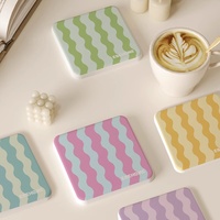 Sous-verre coréen en gros à carreaux colorés, antidérapant, absorbant, impression par transfert thermique moderne, durable pour salon