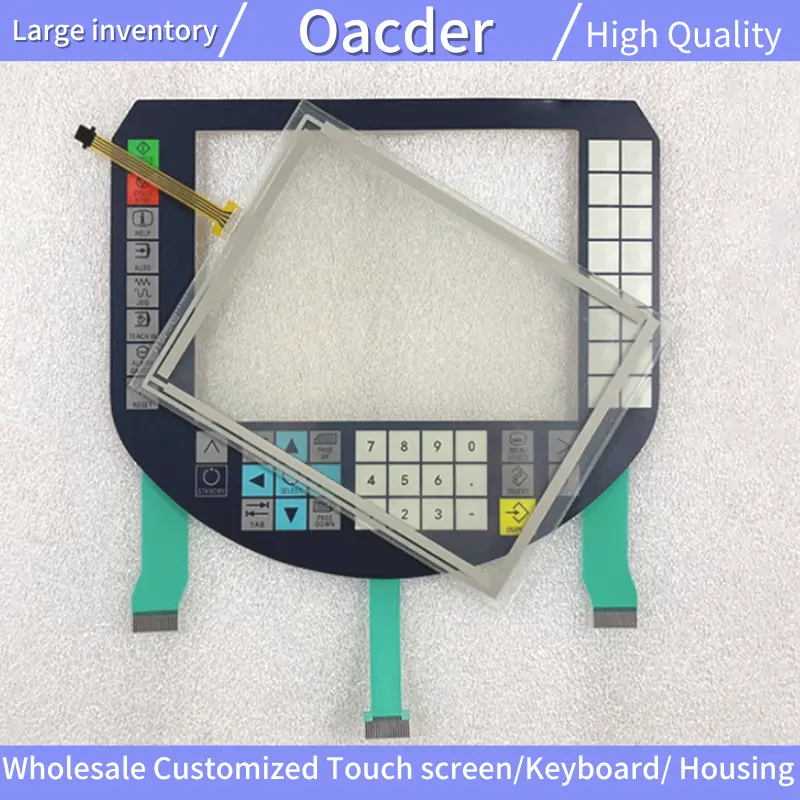 Touchscreen Paneel Glazen Digitizer Met Membraan Toetsenbord Schakelaar Toetsenbord Knop Voor Ht8 6fc5403-0aa20-0aa0 Touch En Membraan