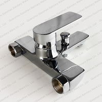Robinet de baignoire monocommande en chrome poli avec mitigeur de douche et cartouche céramique pour salle de bain