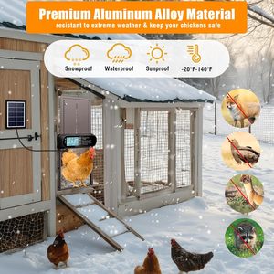 Modern Automatic Chicken Coop <b>Door</b> Aluminum Electric <b>Door</b> Opener LCD Screen Timer Light <b>Sensor</b> Remote Control 4 Working Modes - Product Image 4