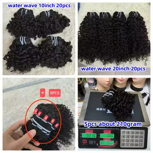 Letsfly spedizione gratuita Onda d'acqua da 10-16 pollici/ciocche di capelli umani ricciolute ricciolute di colore naturale extension per capelli vergini crudi - Product Image 6