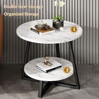 Table d'appoint polyvalente en acier au carbone et panneau composite sans espace de rangement pour salon