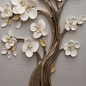 Adesivo Murale Floreale 5D Lucido Impermeabile, Carta da Parati Decorativa Autoadesiva 3D, Effetto Specchio in Schiuma, Prezzo di Fabbrica - Product Image 1
