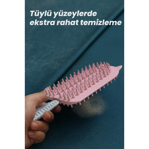 หวีซิลิโคนสำหรับสัตว์เลี้ยง ATA HOME ดีไซน์ใหม่ สำหรับแมวและสุนัข แปรงกำจัดขนนุ่ม พร้อมด้ามจับตามหลักสรีรศาสตร์ ราคาประหยัด - Product Image 6