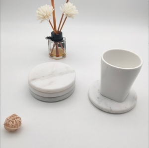 Juego de 4 Posavasos de Mármol Blanco, Posavasos Redondos de Piedra Natural Real, Posavasos de Lujo Modernos y Estéticos Semi Absorbentes para Bebidas - Product Image 3