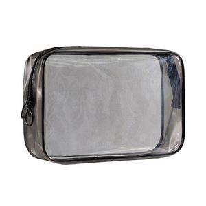 Sac de toilette transparent imperméable en PVC, logo personnalisé, trousse de maquillage transparente, sac de rangement cosmétique en PVC lavable, ensemble de 3 pièces - Product Image 1