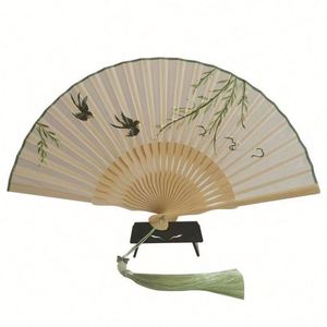 Precio Directo de Fábrica Abanico Plegable de Bambú con Bordado SU, Arte Folclórico Chino para Decoración Tradicional del Hogar, Ideal para Combinar con Oipao - Product Image 4